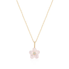 Load image into Gallery viewer, Pink Rose Quartz 14k Solid Gold Necklace
