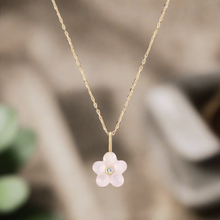 Load image into Gallery viewer, Pink Rose Quartz 14k Solid Gold Necklace
