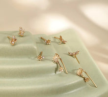 Load image into Gallery viewer, Solid Gold Dragonfly Stud Earrings
