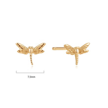 Load image into Gallery viewer, Solid Gold Dragonfly Stud Earrings
