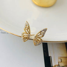 Load image into Gallery viewer, Gold Half Butterfly Wing Stud
