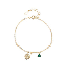 Load image into Gallery viewer, Dainty Gold Emerald Leaf Charm
