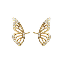 Load image into Gallery viewer, Gold Half Butterfly Wing Stud
