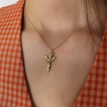 Load image into Gallery viewer, Dainty Gold Guardian Angel Necklace 
