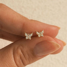 Load image into Gallery viewer, Gold Butterfly Earring Stud
