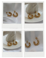 Load image into Gallery viewer, Twisted Gold Hoop
