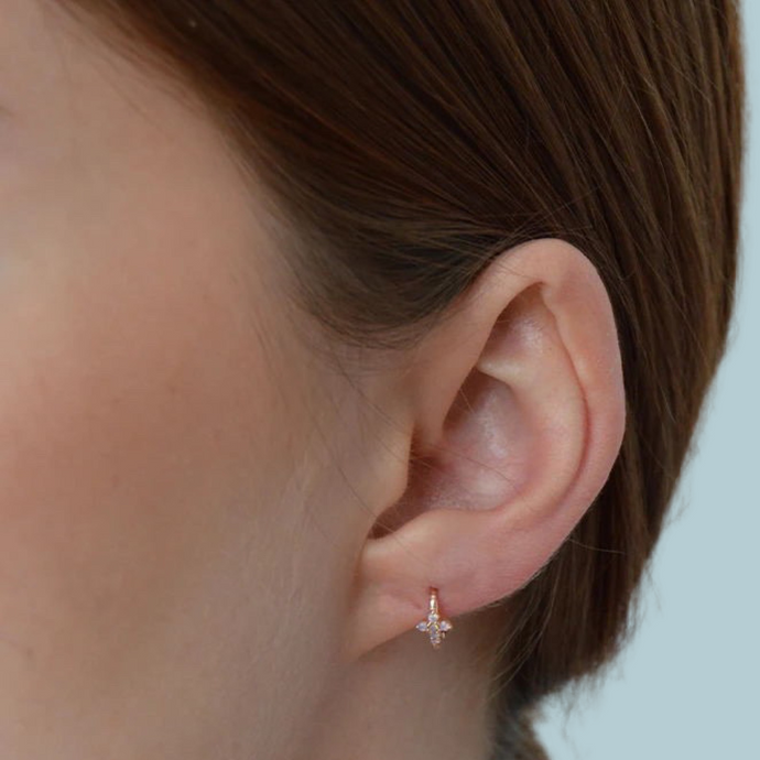 cross hoop earring 